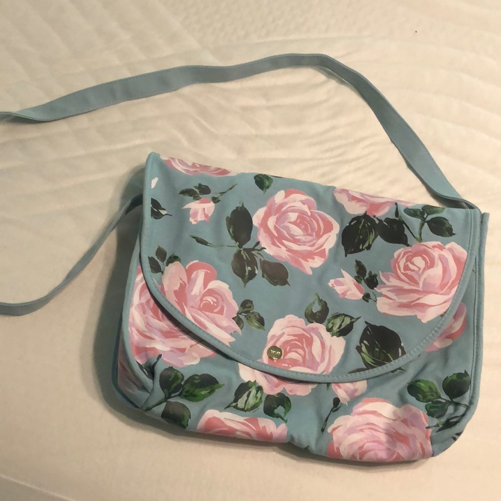 Floral messenger bag with sleeve